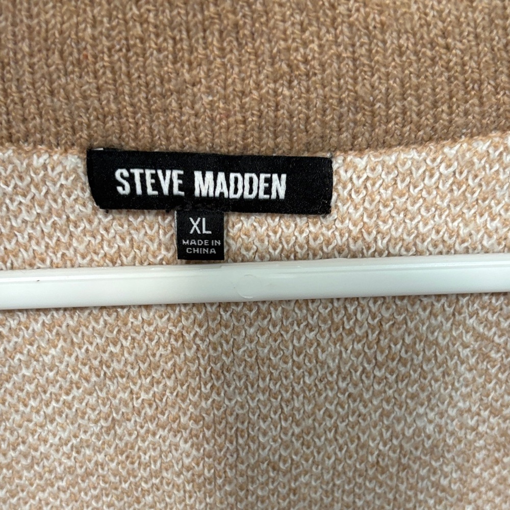 Steve Madden Tan and Cream PlaidLong   Sweater Vest - Picture 2 of 7
